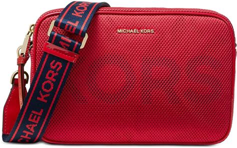 michael kors logo east west crossbody red